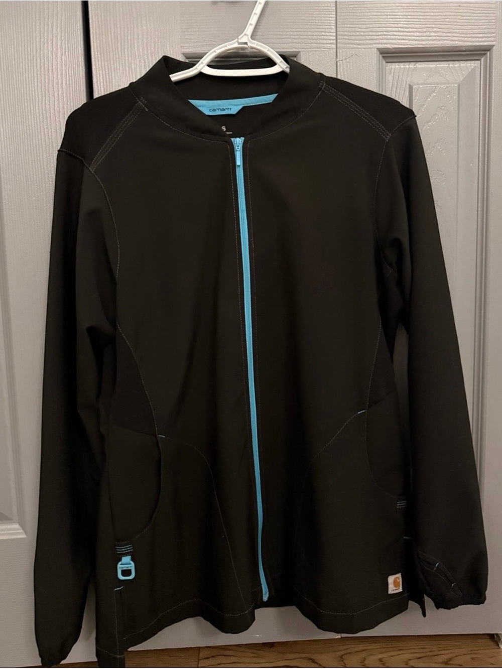 Carhartt Womens Black Zip Front Scrub Jacket Size Small